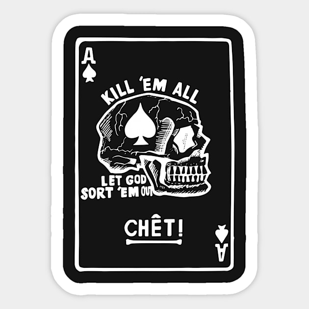 Vietnam War Death Card Ace Spades Kill Em All Sticker by The Dirty Gringo